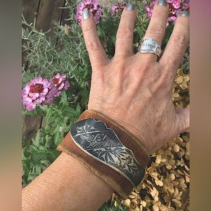 Leather cuff up to 6 3/4” wrist